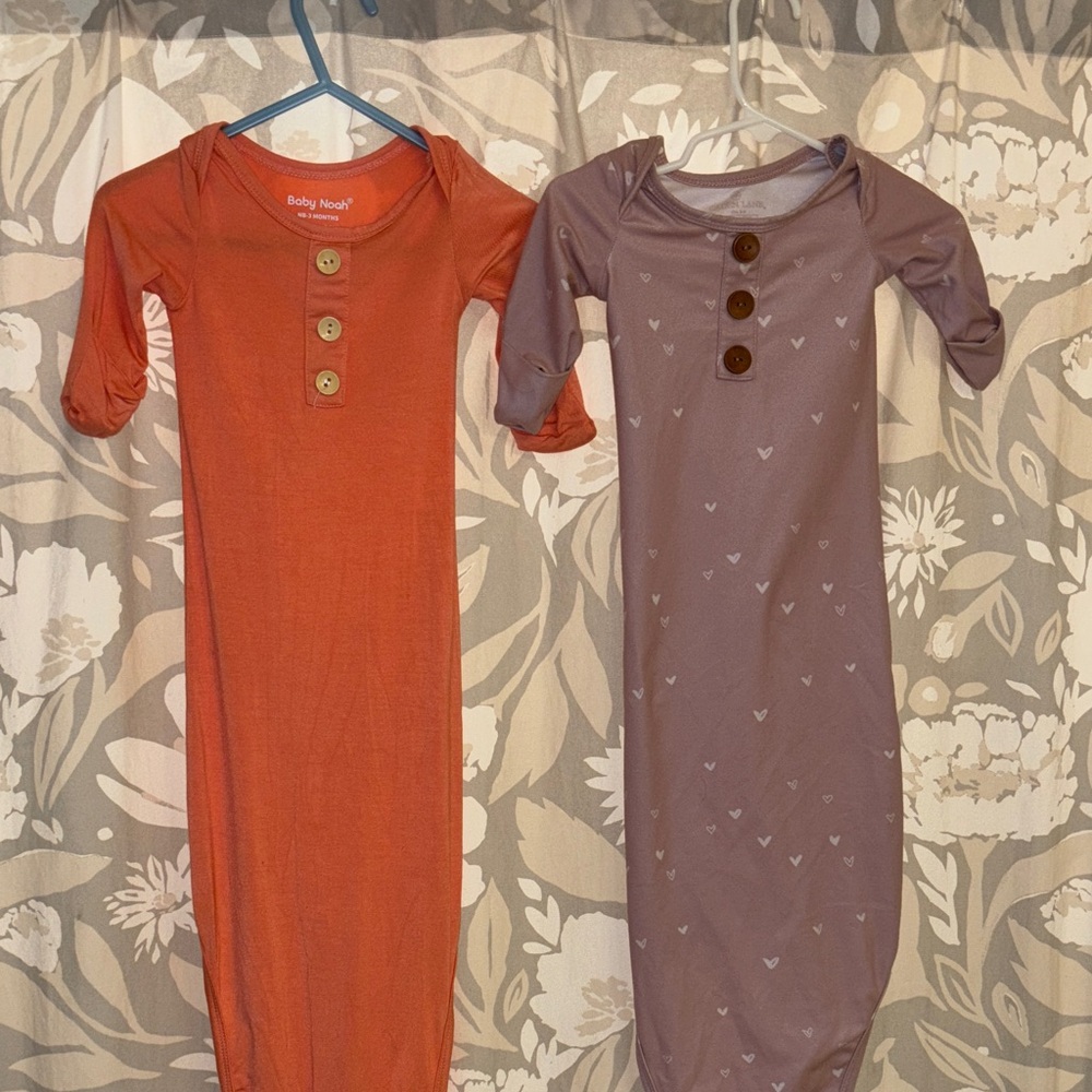 Newborn-3 months bamboo gowns